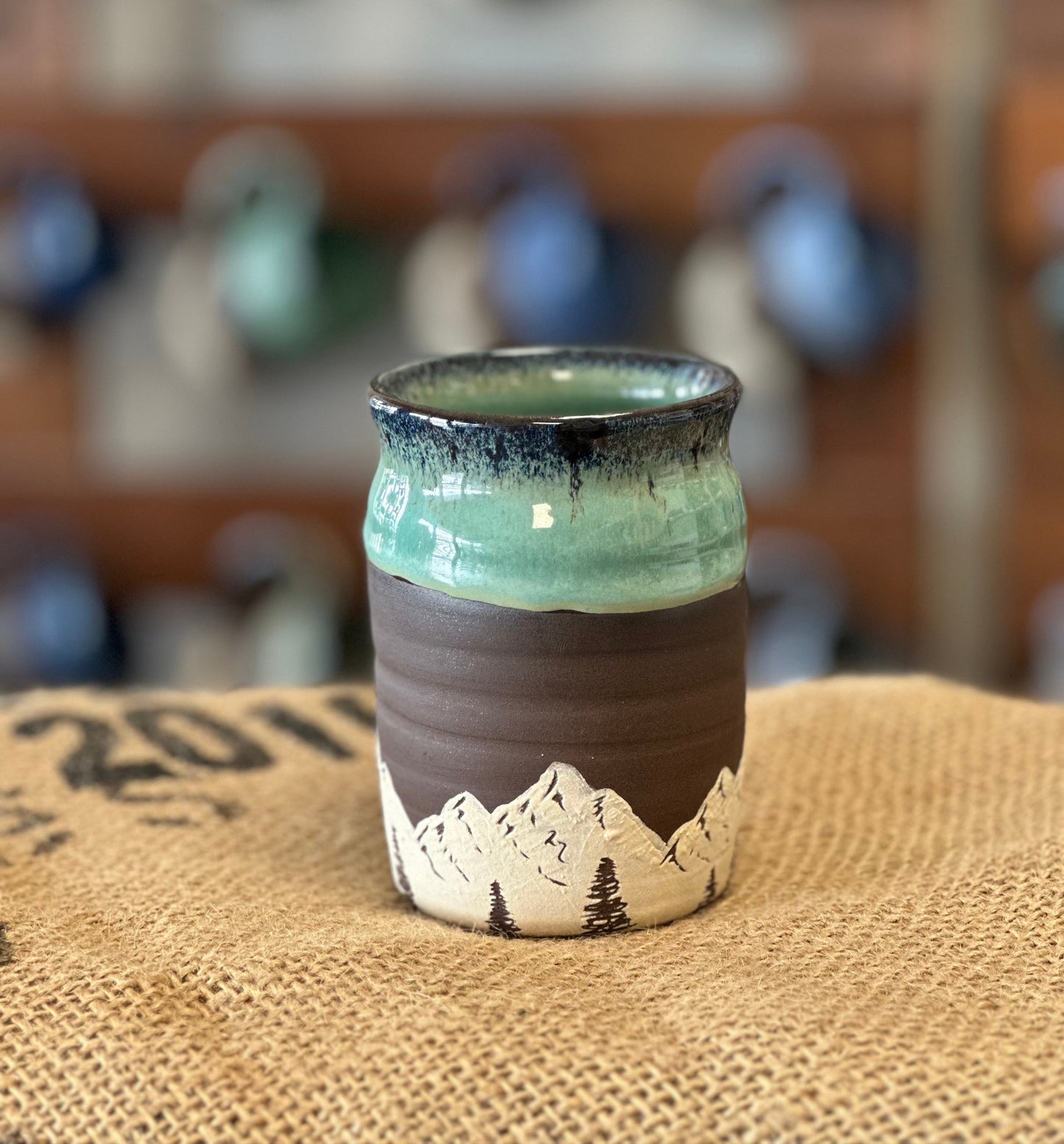 Green Mini Mountain Vase 1104