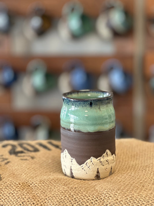 Green Mini Mountain Vase 1106