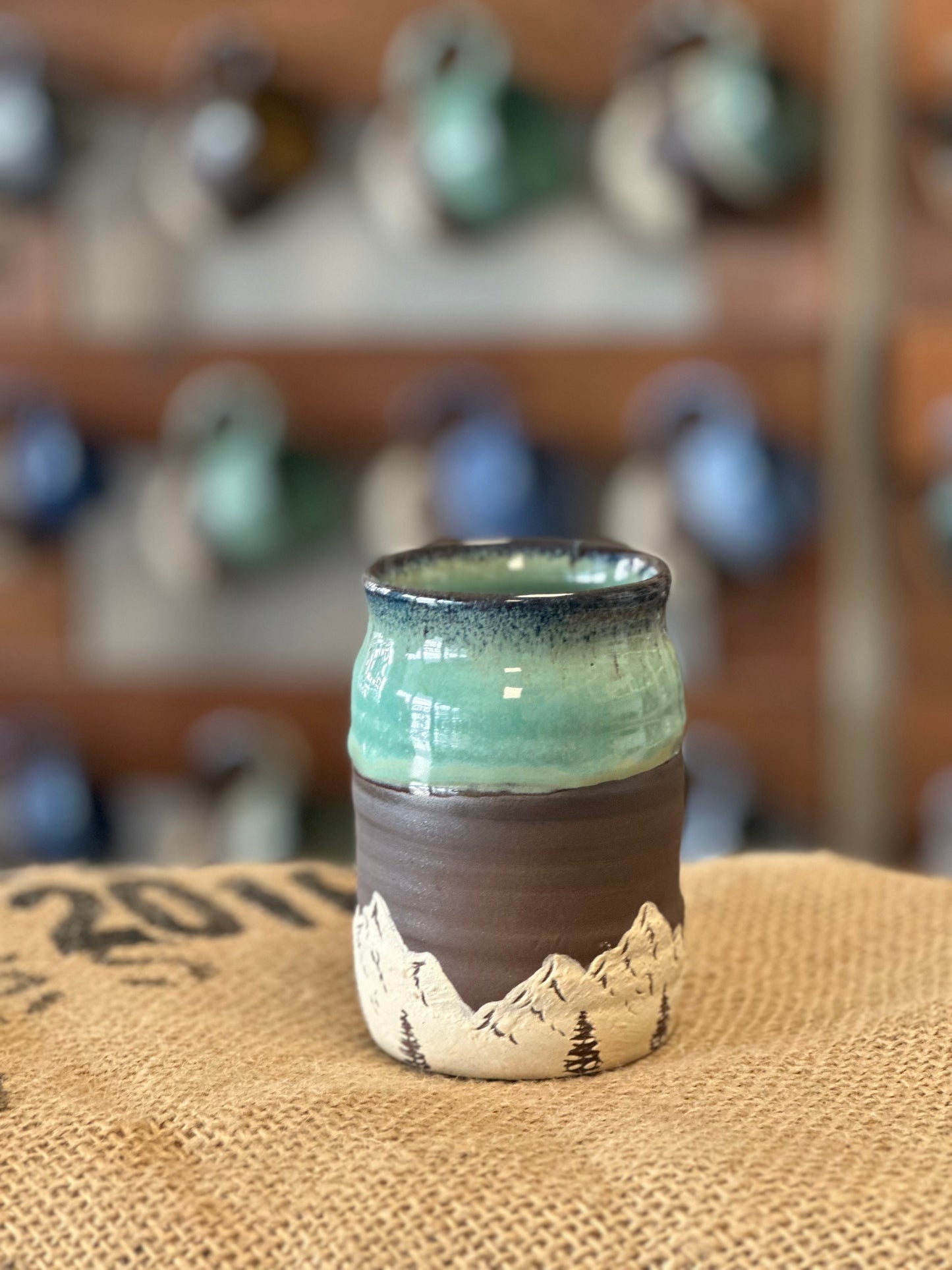 Green Mini Mountain Vase 1106