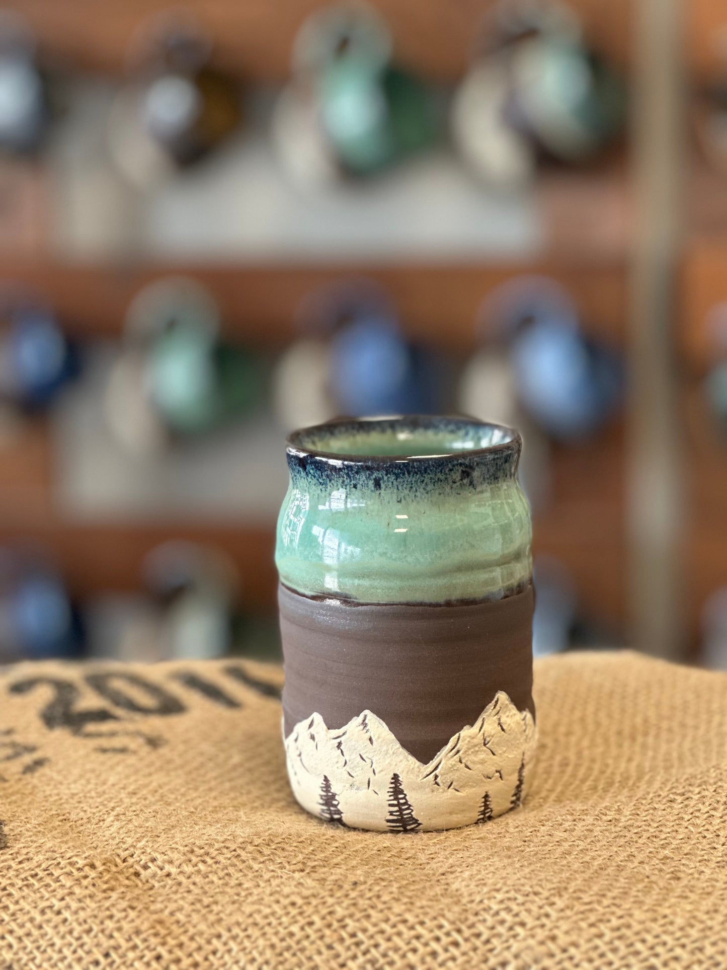 Green Mini Mountain Vase 1106