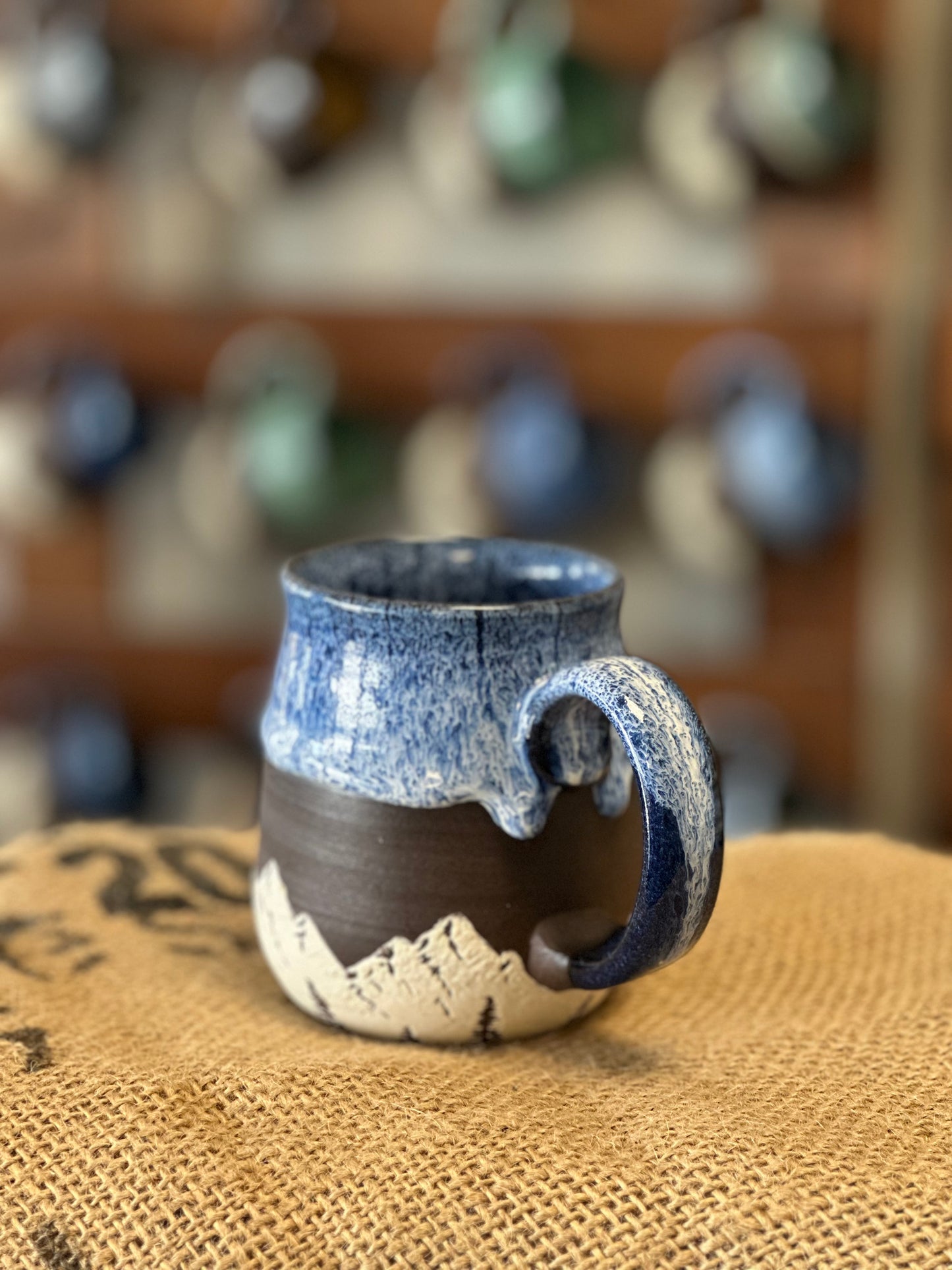 Blue and White Mountain Mug 1110