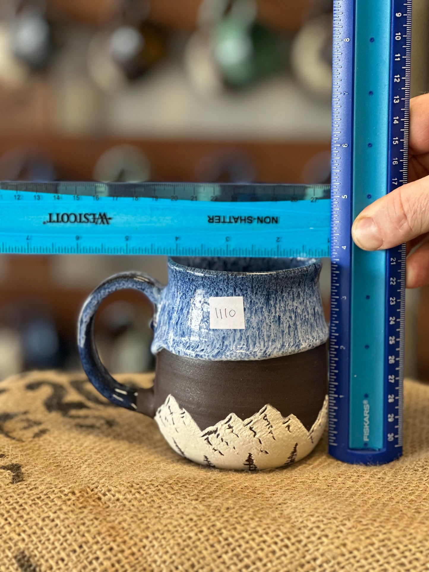 Blue and White Mountain Mug 1110