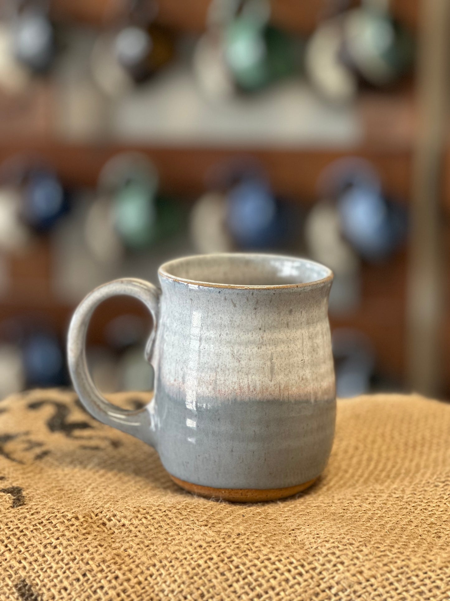 Gray and White mug 1115