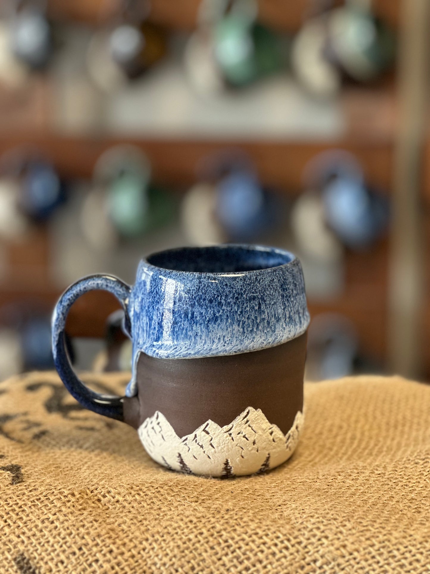 White and Blue Mountain Mug 1116