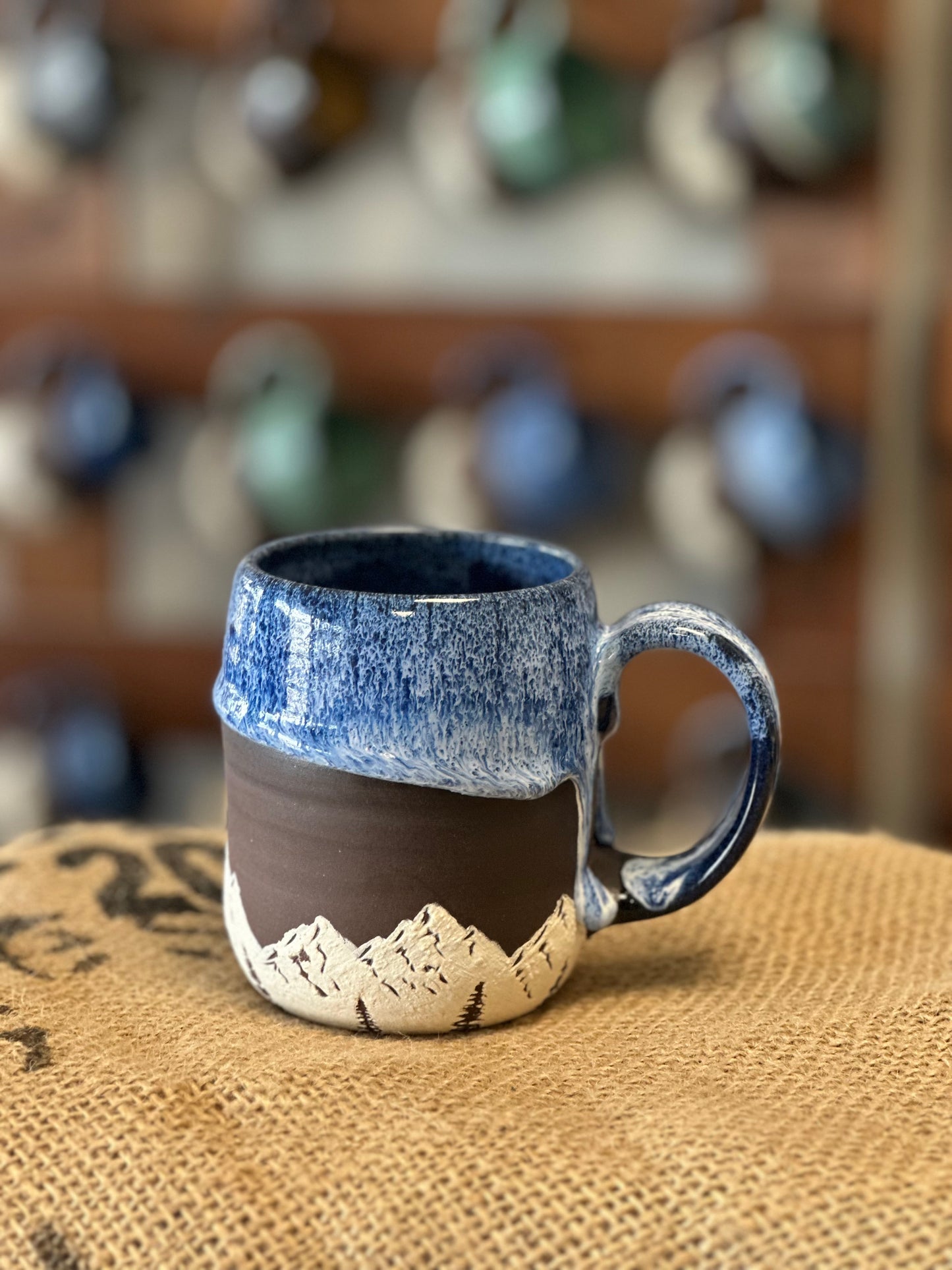White and Blue Mountain Mug 1116