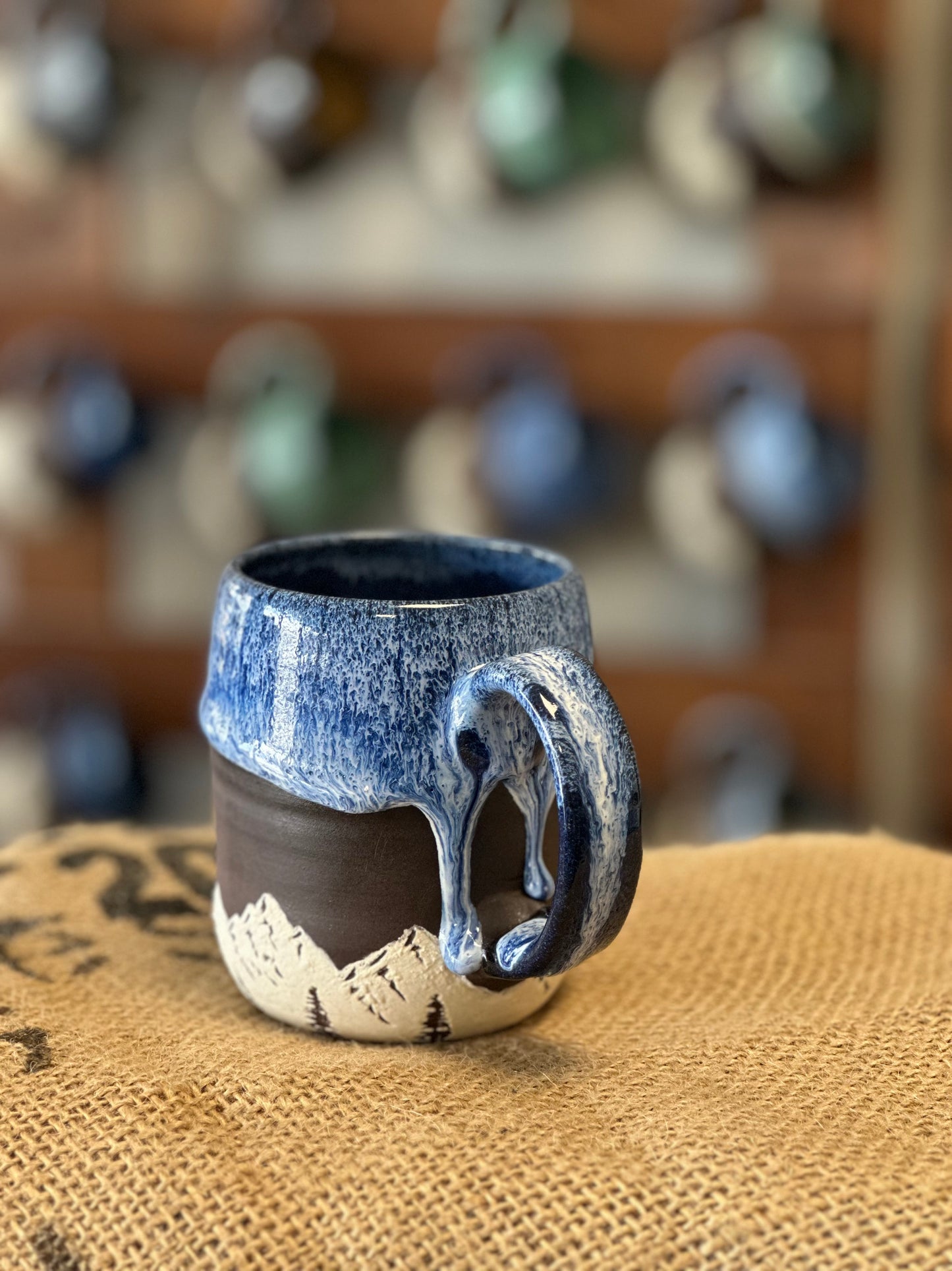 White and Blue Mountain Mug 1116