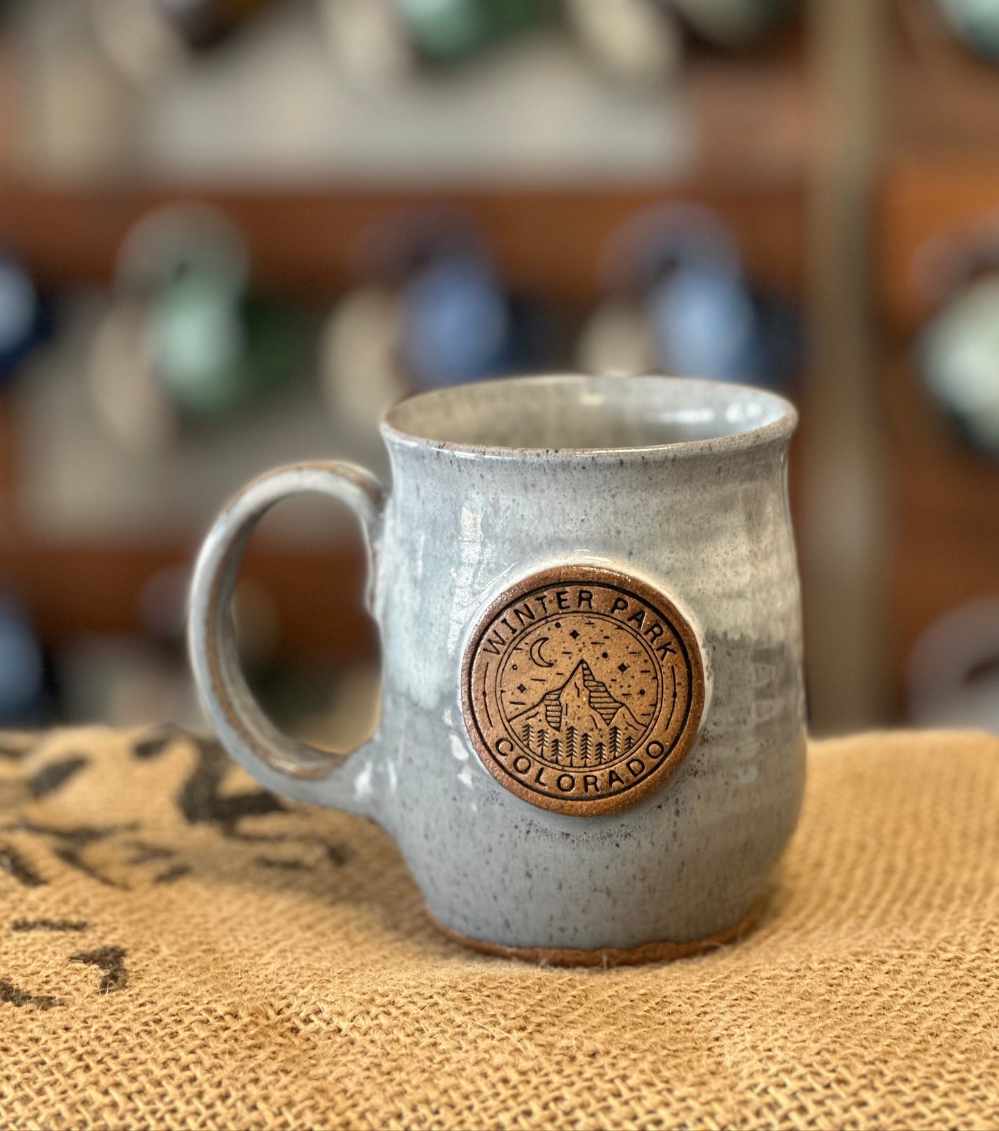 Winter Park Gray and White mug