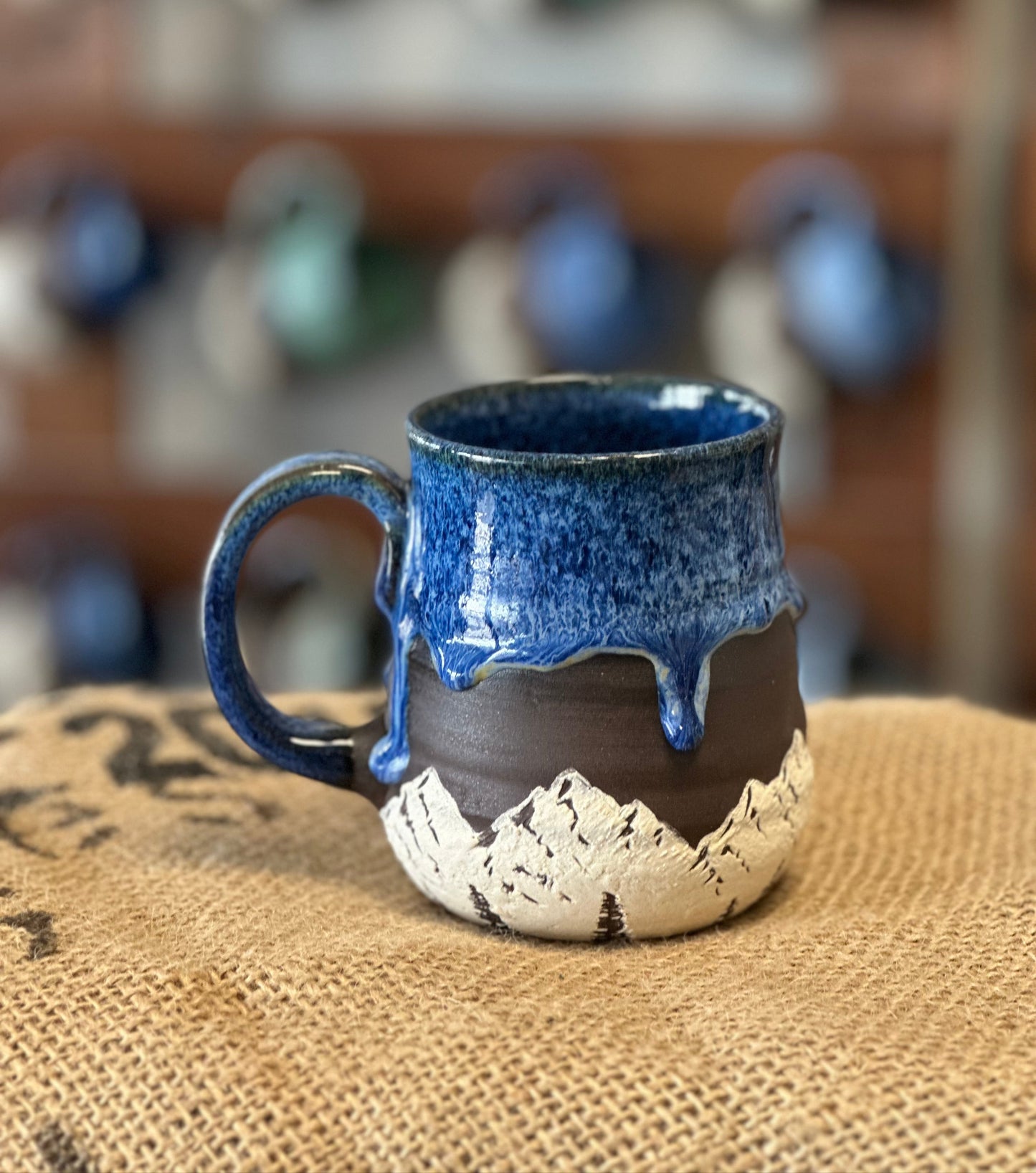 Drippy Blue Mountain Mug 1113