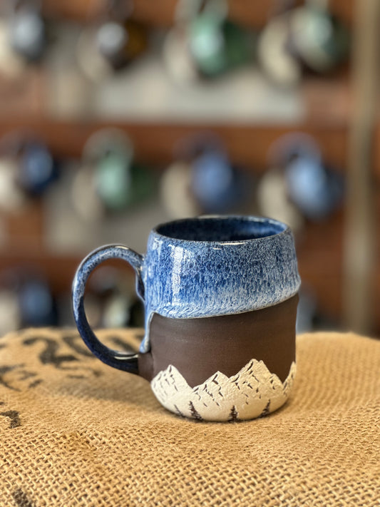 White and Blue Mountain Mug 1116