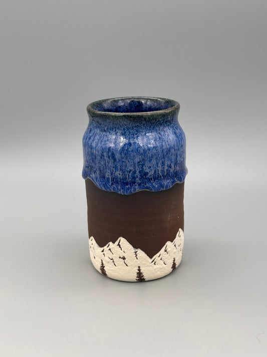 drippy blue Mini Mountain Vase