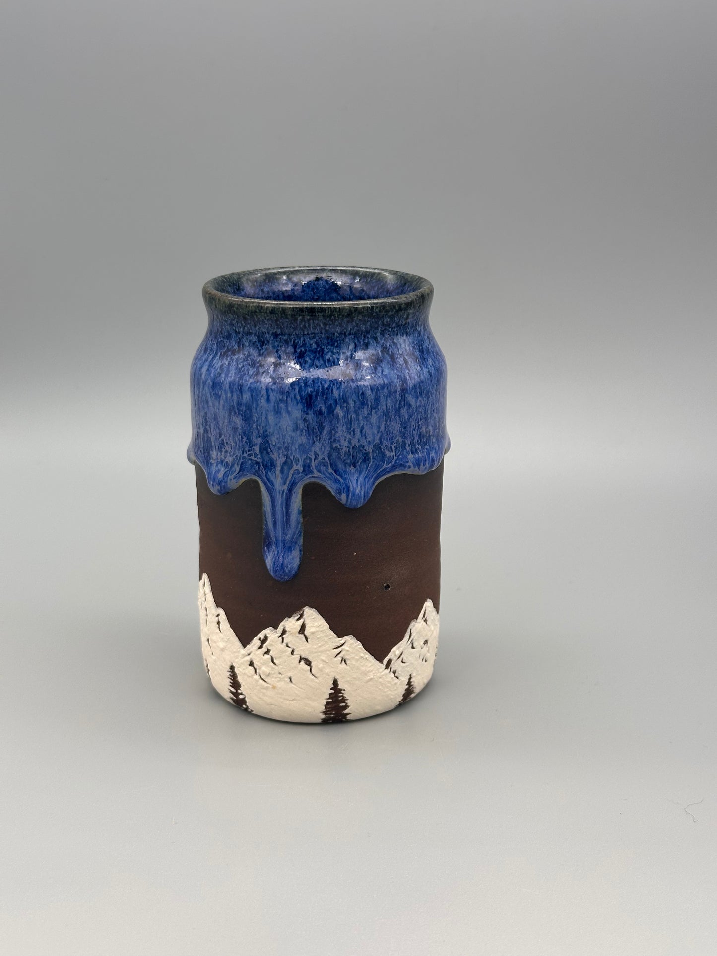 drippy blue Mini Mountain Vase