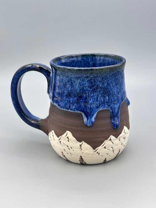 Drippy Blue Mountain Mug