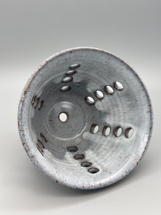Ceramic Berry Bowl, gray and white